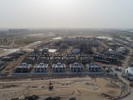 Dubai South Properties has announced the construction progress of The Pulse Beachfront, a luxury master-planned community in Dubai South’s Residential District